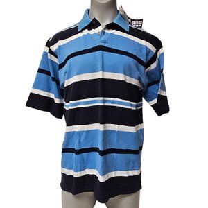 DEADSTOCK Seattle Cotton Works striped loose fit polo shirt . medium